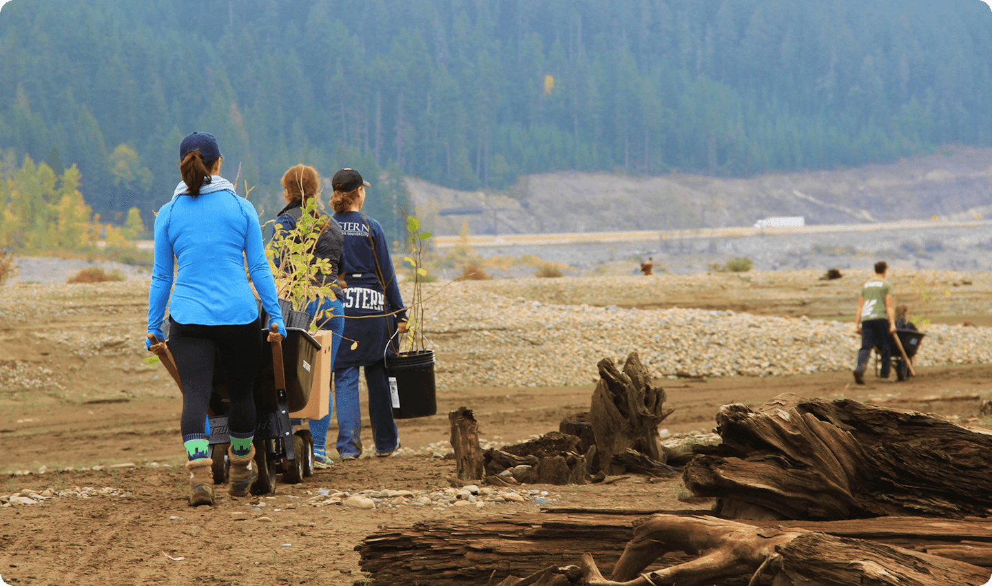 Habitat restoration work party near I 90 Rocky Run Wildlife Undercrossing. Oct 2015. Photo Alaina Kowitz Conservation Northwest 3 (1)